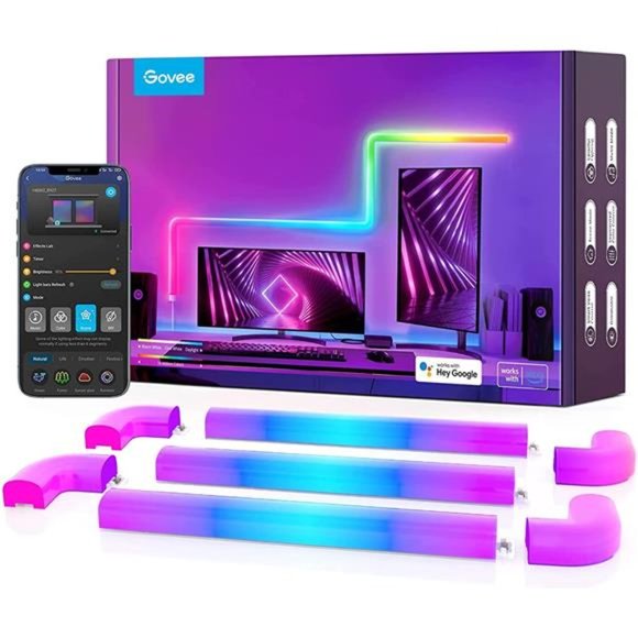 Govee Glide RGBIC Smart Wall Light, Multicolor LED Light Bar, 8 Pcs & 4 Corners - Picture 1 of 6